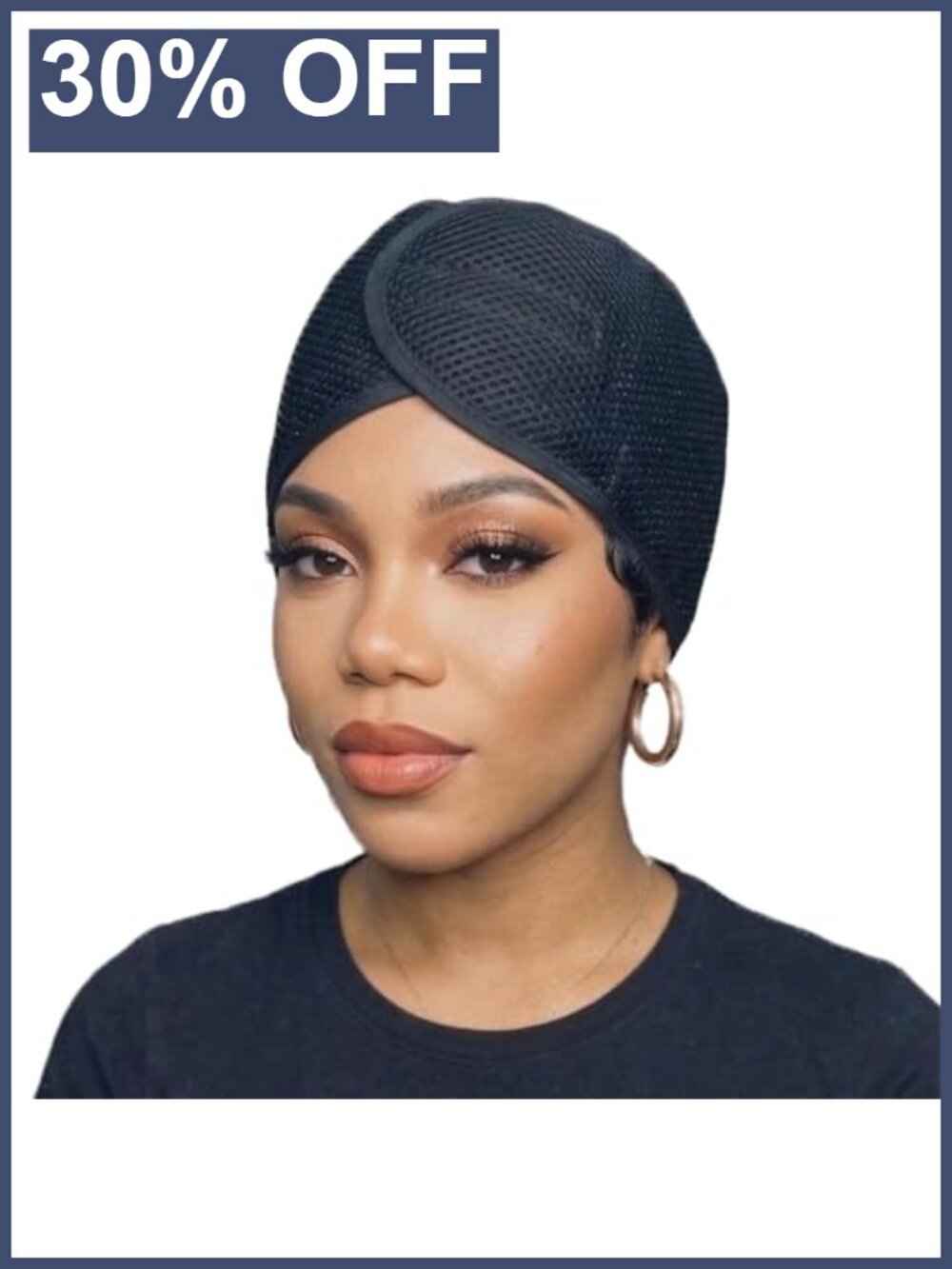 Deluxe Foam Mesh Hair Wrap, Adjustable Head Wrap, Breathable